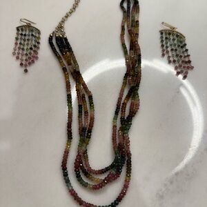 Multicolor Beaded Necklace and Earring Set
